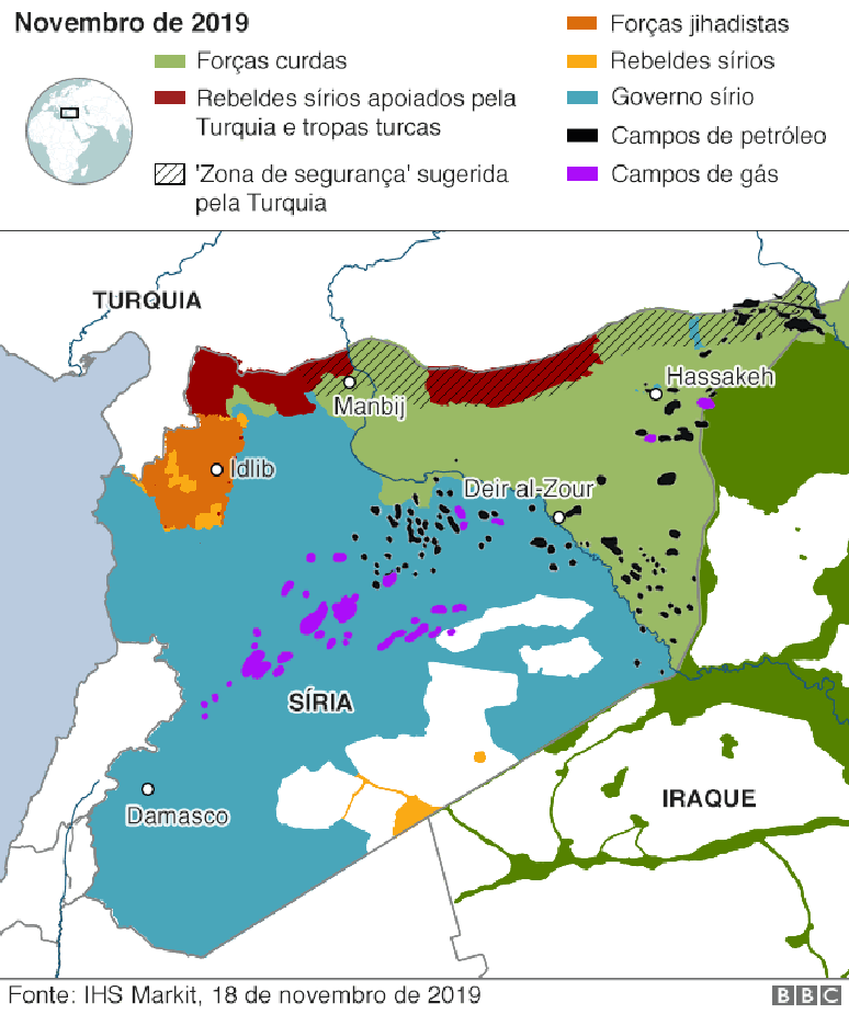 Mapa mostra divis&atilde;o da Turquia
