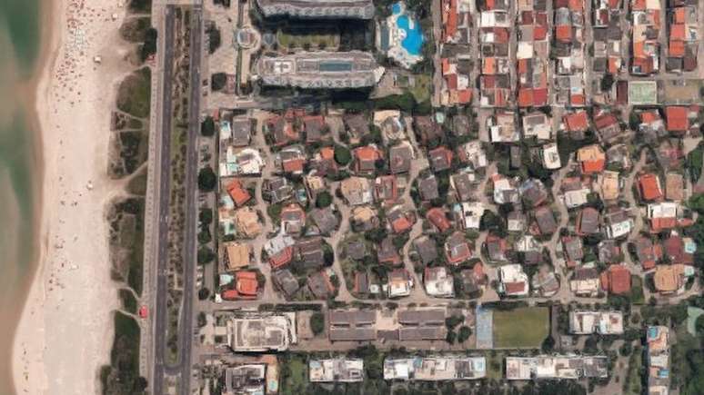Visão aérea do condomínio Vivendas da Barra, na Barra da Tijuca