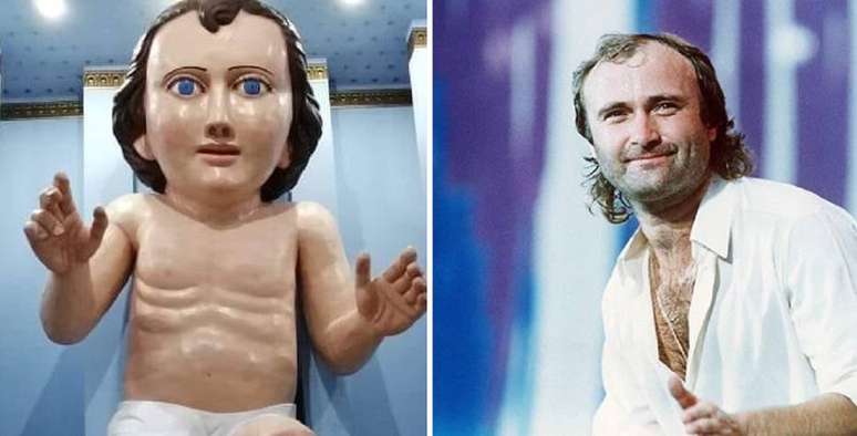 Phil Collins foi comparado com uma estátua gigante de Jesus Cristo.