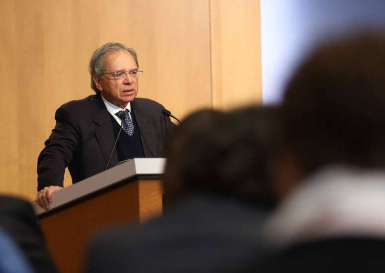 O ministro da Economia, Paulo Guedes, no Peterson Institute for International Economics, em Washington