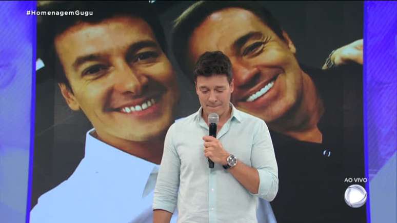 Rodrigo Faro demonstra emoção no programa especial sobre Gugu