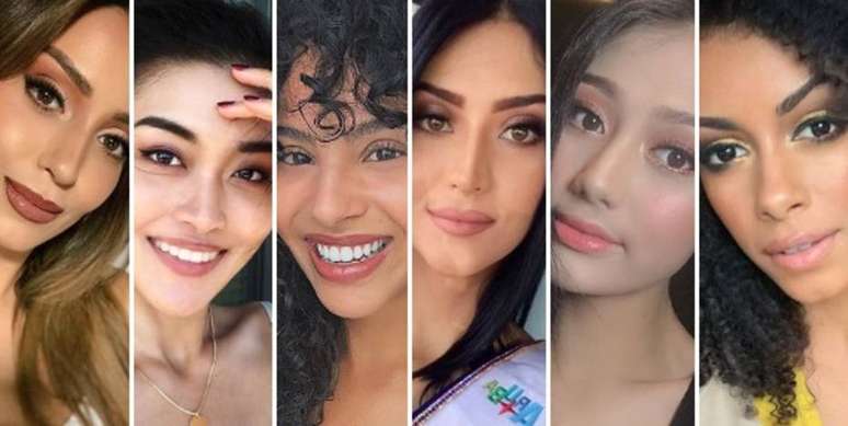 Candidatas de Costa Rica, China, Alemanha, Aruba, Mianmar e Irlanda no Miss Universo 2019.
