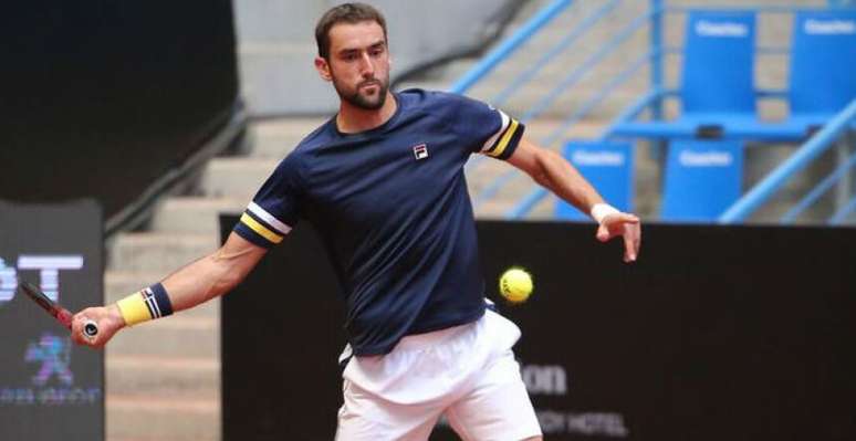 O tenista croata Marin Cilic em ação durante o Aberto de Istanbul, na Turquia (Crédito: AFP)