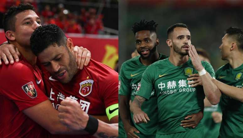 Brasileiros em campo no Chinesão (Foto: Sina)