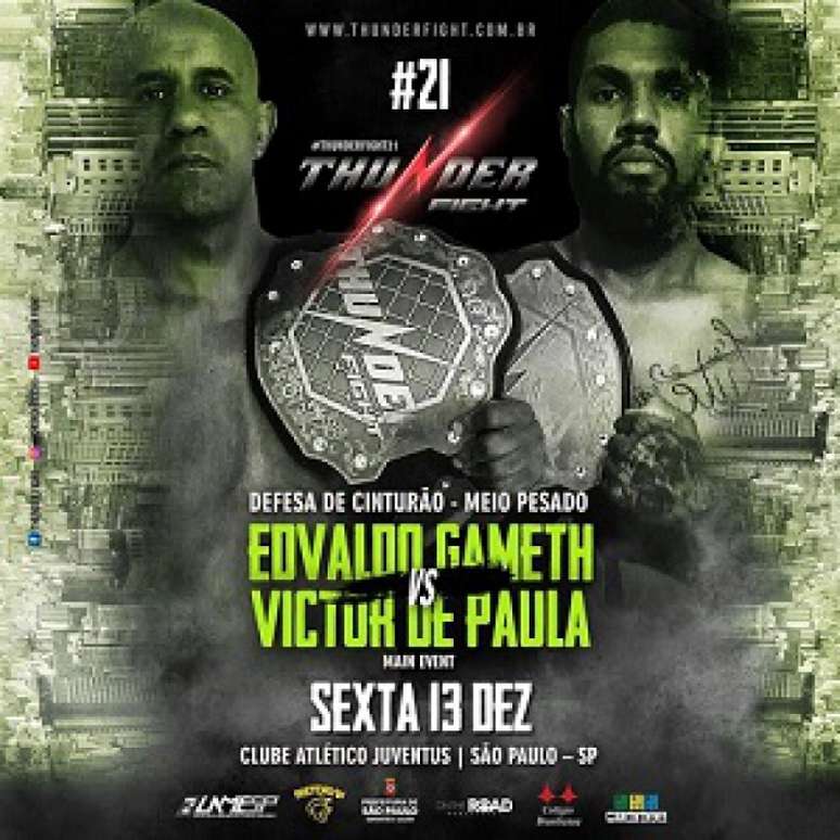 Thunder Fight 21 terá disputa de cinturão meio-pesado em sua luta principal (Foto: Divulgação)