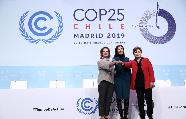 COP25 será liderado por três mulheres: a ministra espanhola Teresa Ribera, a presidente da conferência Carolina Schmidt e a chefe da ONU para o Clima, Patricia Espinosa
