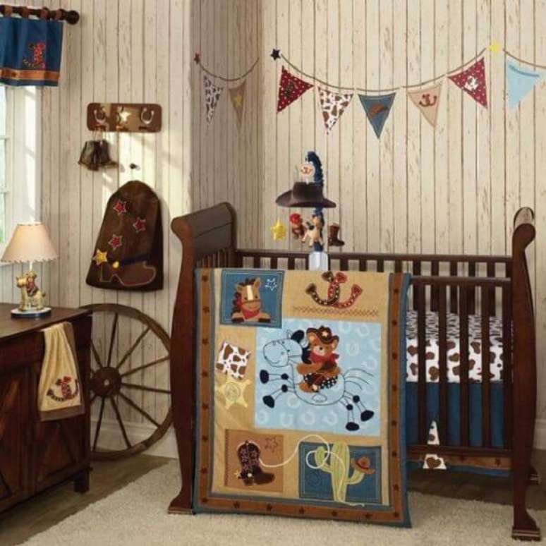 57. Que tal um quarto de bebê rústico e country? Fonte: Pinterest
