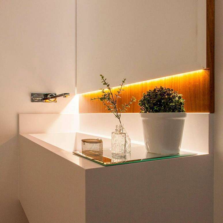 2. A torneira para pia de banheiro inox &eacute; o que h&aacute; de mais popular no mercado. Projeto de GF Projetos