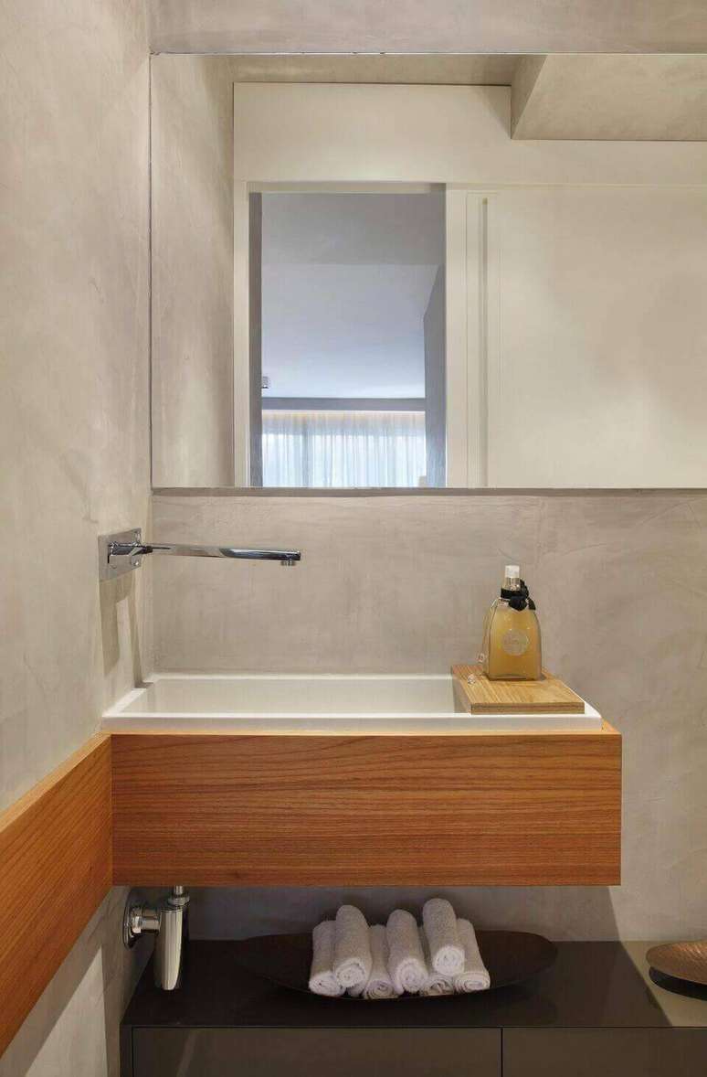 18. A torneira para pia de banheiro pode ser instalada de muitos modos. Projeto de Studio Eloy e Freiras Arquitetura
