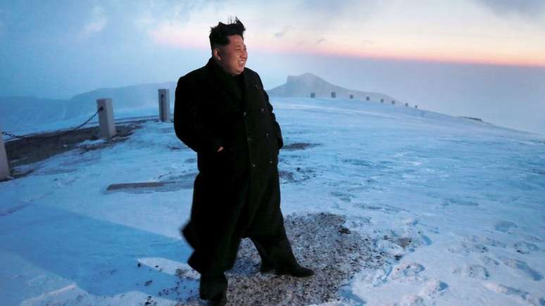 Kim Jong-un no monte sagrado em 2015
