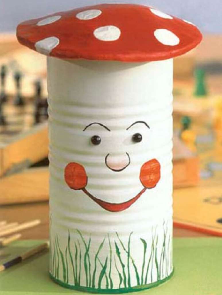 8. As latas decoradas com motivos infantis enfeitam o quarto das crianças. Fonte: Pinterest