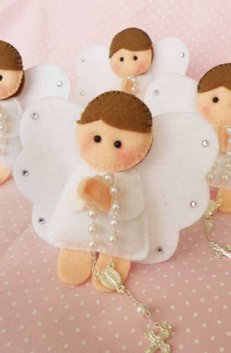 54. Anjos s&atilde;o as melhores op&ccedil;&otilde;es para presentear os convidados &ndash; Via: Decor f&aacute;cil