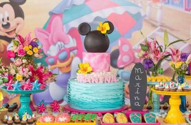 116 – Festa da Minnie com temática tropical. Fonte: Pinterest