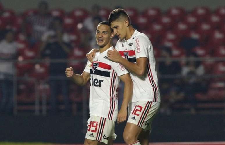 Antony e Vitor Bueno são os jogadores mais decisivos da "Era Fernando Diniz"(Foto: Rubens Chiri/saopaulofc.net)