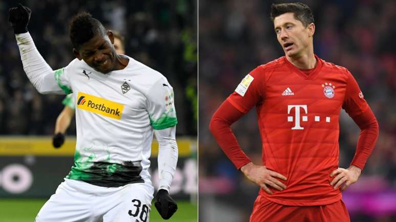 Embolo e Lewandowski fazem duelo de centroavante neste sábado (Foto: AFP)