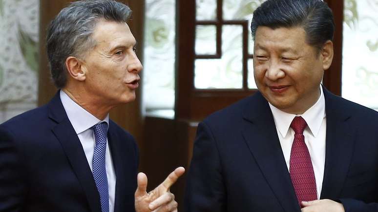 Xi Jinping com Macri, que deixa a Presidência da Argentina; dívida argentina com a China é de US$ 16,9 bi