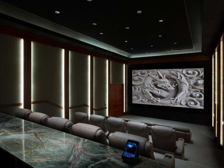 57. Ilumina&ccedil;&atilde;o especial para sala de cinema. Fonte: Pinterest