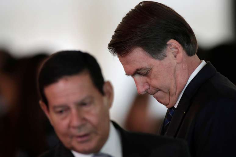 Presidente Jair Bolsonaro e vice-presidente Hamilton Mourão participam de cerimônia em Brasília
28/03/2019
REUTERS/Ueslei Marcelino