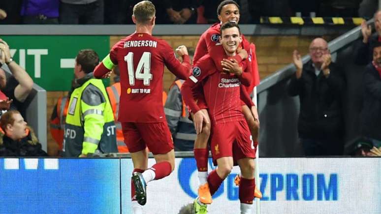 Na primeira partida, Liverpool venceu o Salzburg por 4 a 3, em Londres (Foto: AFP)