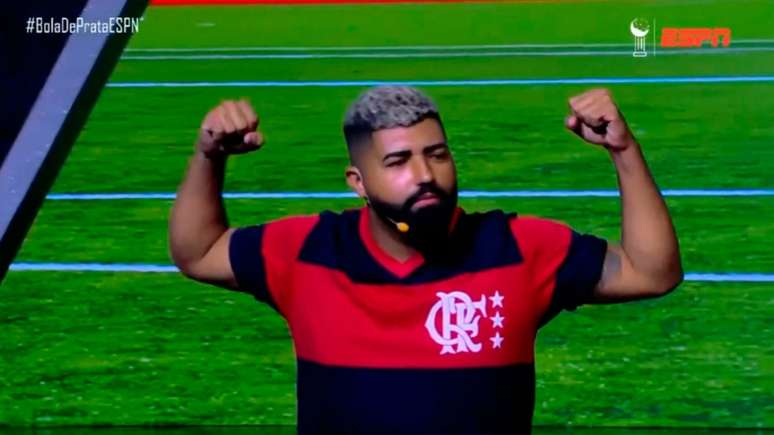 'Gabigol da Torcida' homenageou o artilheiro do Flamengo e do Brasileirão no 'Bola de Prata' (Foto: Reprodução ESPN)