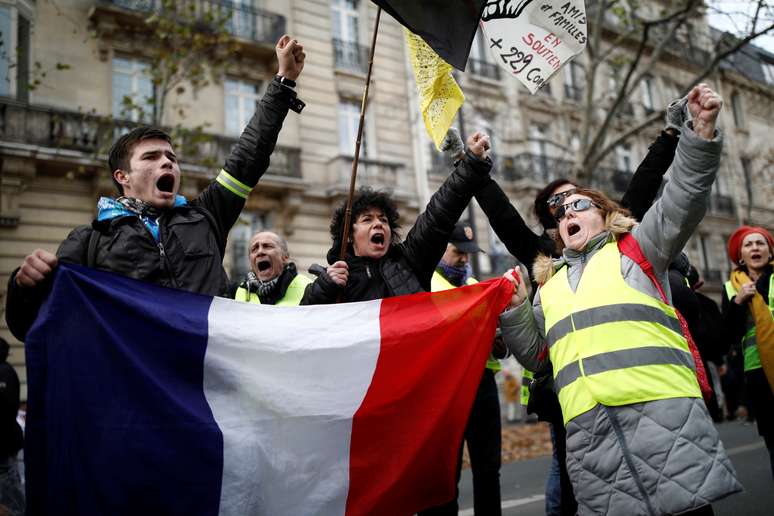 Protestos na França contra a reforma da Previdência. REUTERS/Benoit Tessier