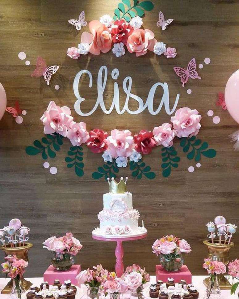 45. Flores para decora&ccedil;&atilde;o de anivers&aacute;rio em casa &ndash; Via: Pinterest