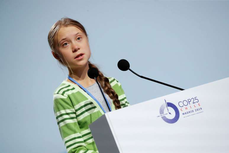 Ativista do clima Greta Thunberg discursa na COP25, em Madri
11/12/2019
REUTERS/Susana Vera