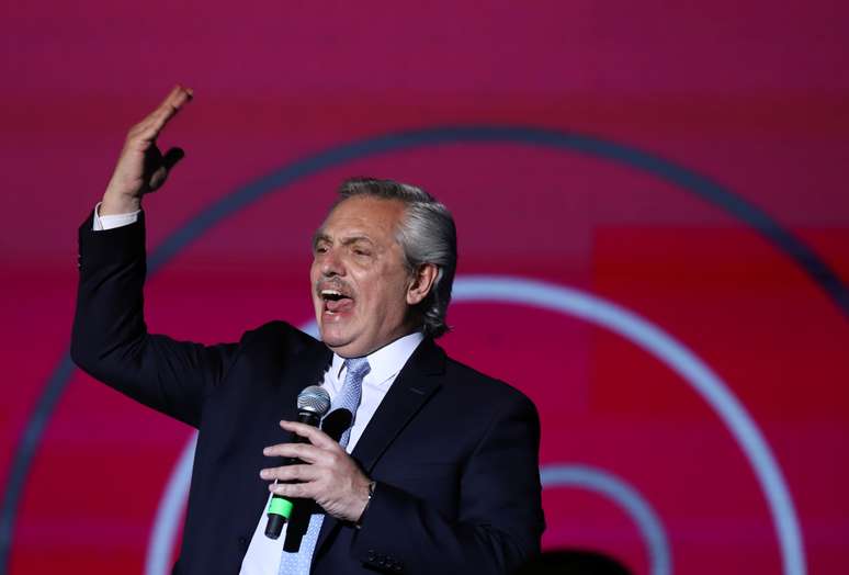 O presidente da Argentina, Alberto Fernández, após tomar posse, em Buenos Aires, Argentina. 10/12/2019. REUTERS/Matias Baglietto