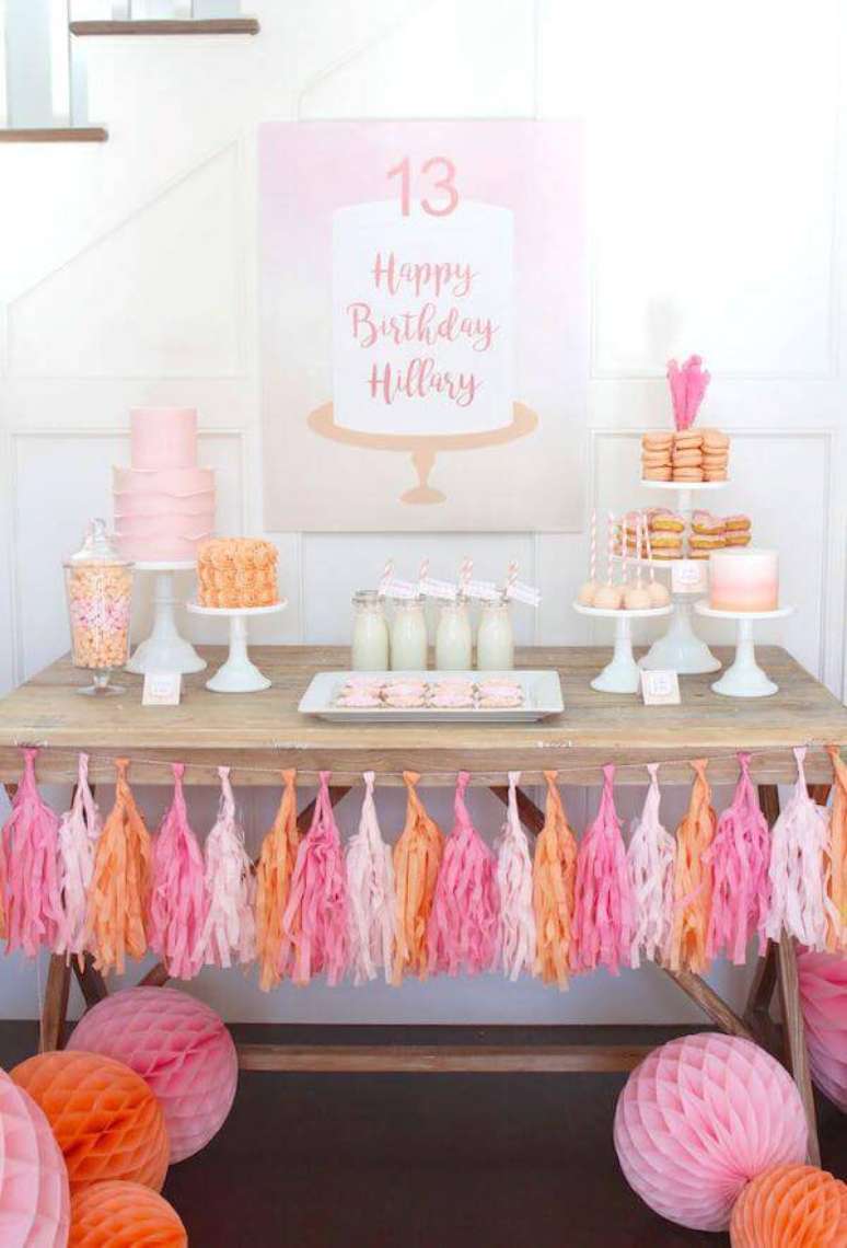 15. Festa em casa em tons de rosa e laranja – Via: Happy Birthday World