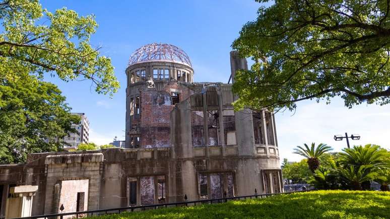 Essa é a ruína mais famosa de Hiroshima, que fica no Parque Memorial da Paz