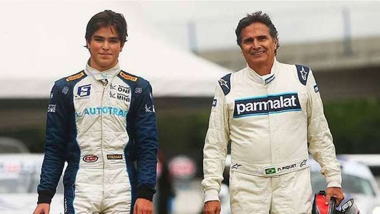 Pedro Piquet ao lado do pai Nelson Piquet