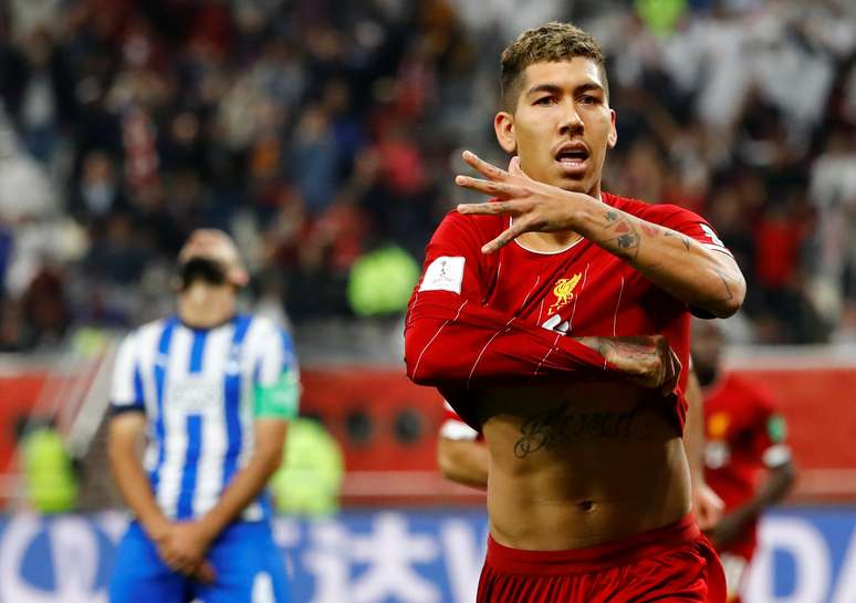 Roberto Firmino comemora gol da vit&oacute;ria contra o Monterrey
18/12/2019
REUTERS/Kai Pfaffenbach