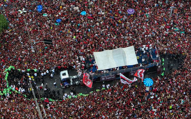 Festa do Flamengo no Rio de Janeiro no dia seguinte ao título da Libertadores
