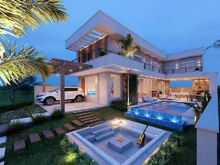 15. Casas lindas com piscina e varanda ampla ficam ainda mais valorizadas &ndash; Foto: Zozu