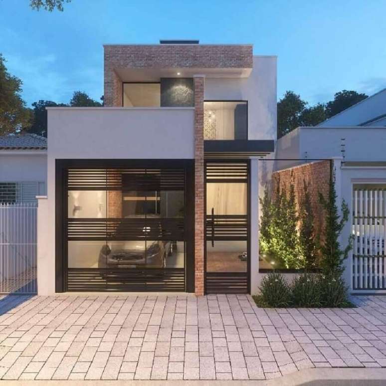 5. Casas pequenas e lindas tamb&eacute;m podem contar com um delicado jardim na fachada &ndash; Foto: Adriana Mello Arquitetura