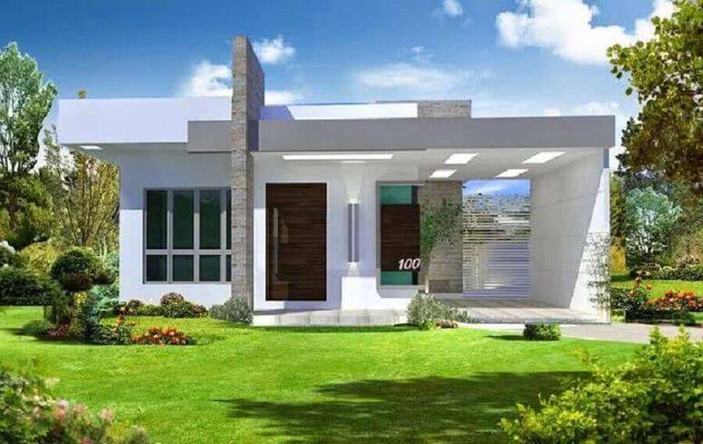 33. Casas pequenas e lindas com jardim grande &ndash; Foto: Pinterest