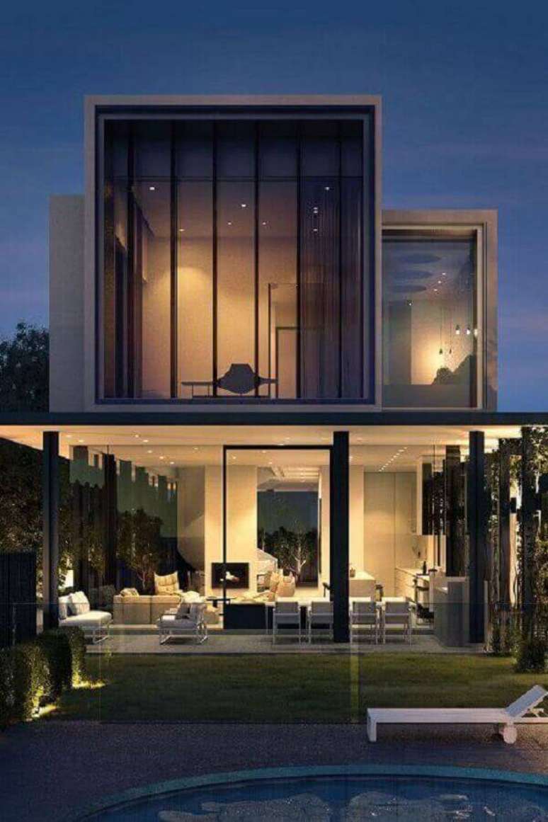 50. Modelos de casas lindas e modernas toda de vidro &ndash; Foto: Decor Steps