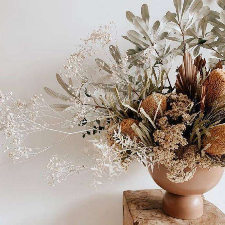 28. As flores secas ficam lindas em vasos. Foto: Instagram