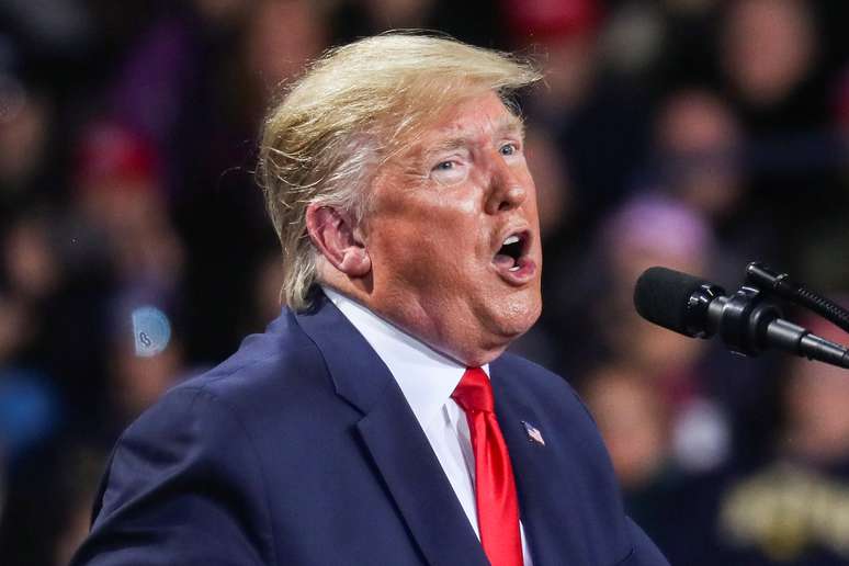 Presidente dos EUA, Donald Trump, durante com&iacute;cio em Battle Creek, no Michigan
18/12/2019
REUTERS/Leah Millis 