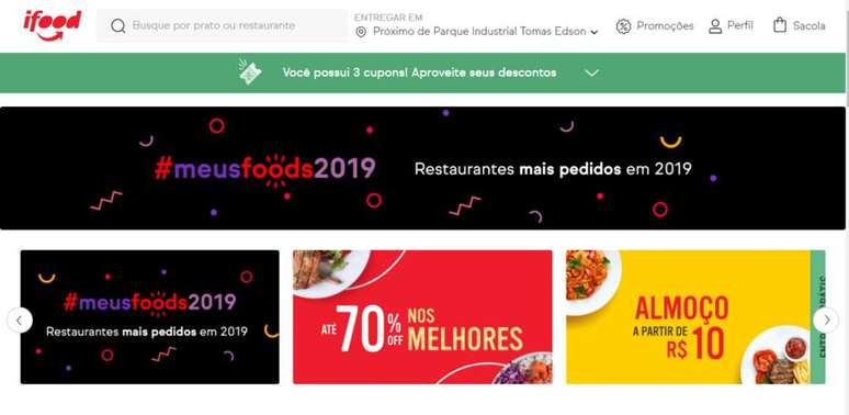 O banner da retrospectiva aparece na parte superior da tela&nbsp;