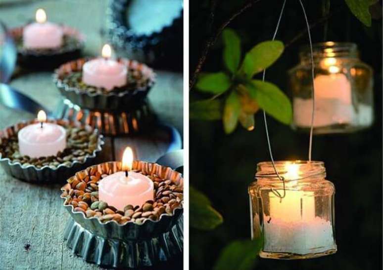 9. A lentilha e o sal grosso ficam superlegais quando preenchem vasinhos de vidro ou forminhas. Fonte: Pinterest