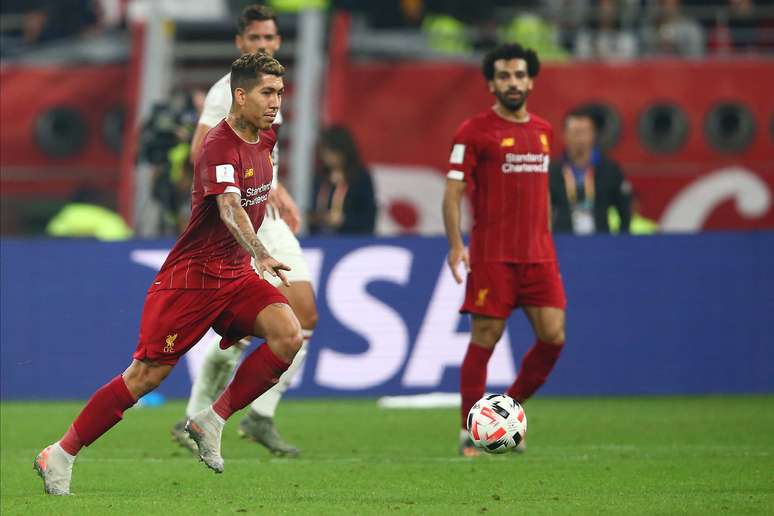 O jogador Roberto Firmino do Liverpool durante a partida entre Flamengo e Liverpool, válida pela final do Mundial de Clubes FIFA 2019, no Estádio Khalifa Internacional em Doha no Catar, neste sábado (21). Por: Cristiano Andujar