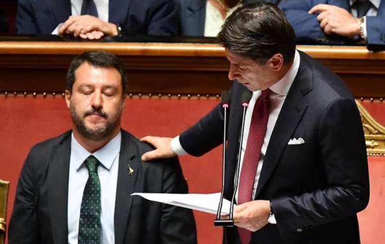 Conte e Salvini, que rompeu com o M5S