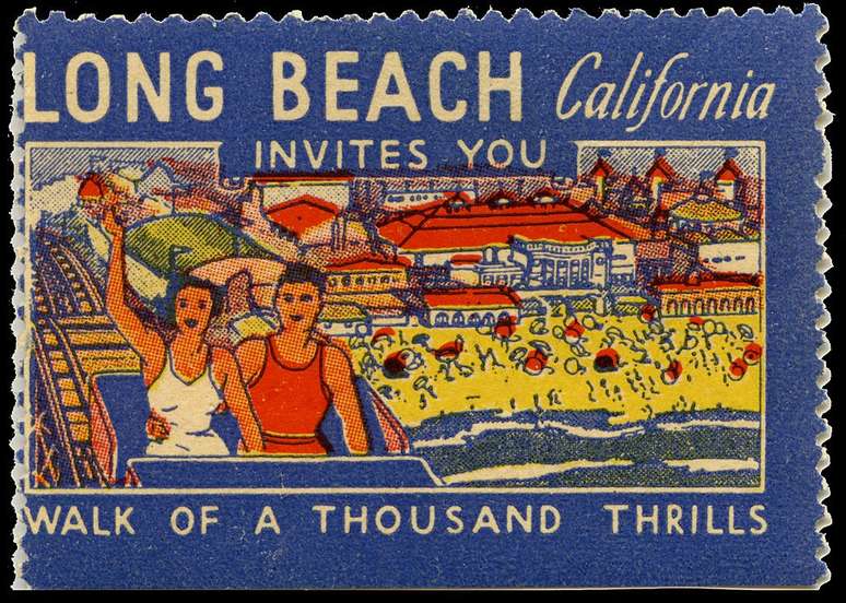 Selo promove montanha-russa nos Estados Unidos, onde a atra&ccedil;&atilde;o foi definitivamente popularizada