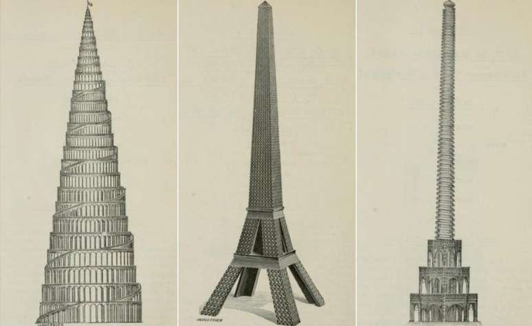 Algumas torres propostas eram um tanto quanto fantasiosas