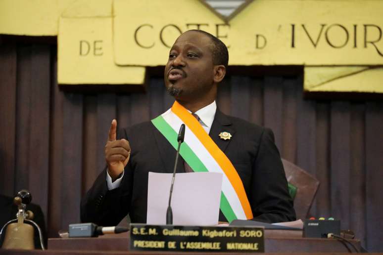 Guillaume Soro discursa na Assembleia Nacional em Abidjan
08/02/2019 REUTERS/Thierry Gouegnon