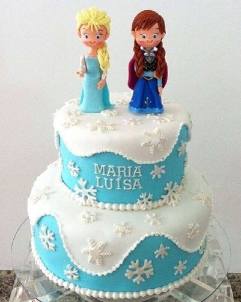 63. Modelo simples de topo de bolo da Frozen – Foto: Happy Birthday World