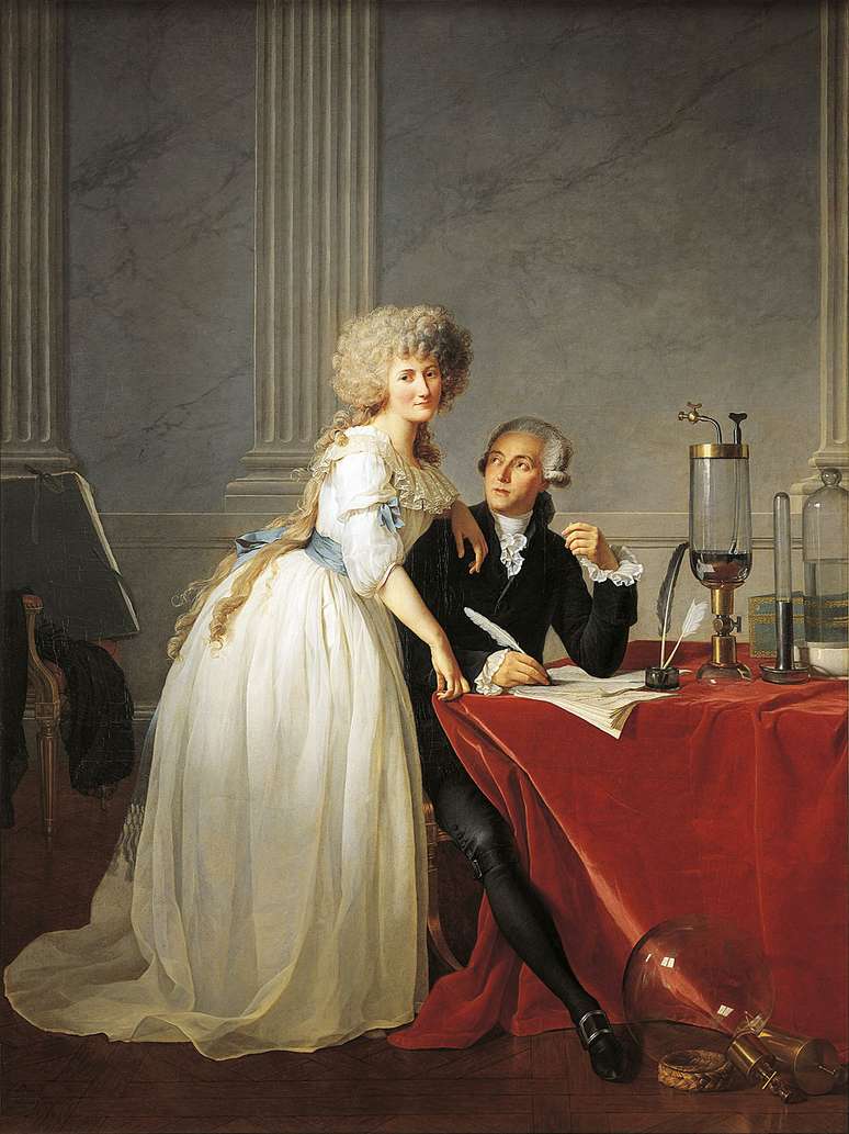 Retrato de Antoine Laurent Lavoisier (Paris, 1743-1794), químico francês, com sua esposa, em 1788, obra de Jacques-Louis David (1748-1825)