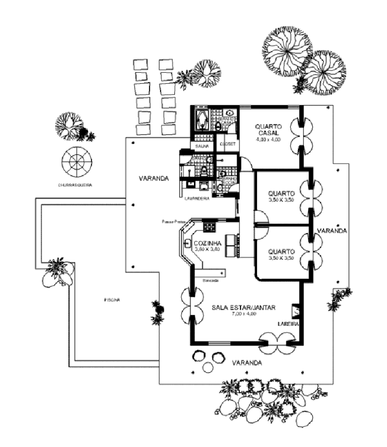 7. Planta de casa pequena e simples – Por: Pinterest