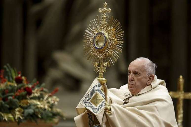 Papa Francisco durante a celebração do 'Te Deum', na Basílica de São Pedro